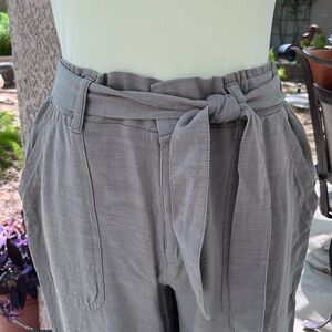 Cotton blend casual pants green